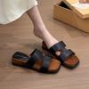Korean Lazy Style Toe-Open Thick Bottom Slippers Women's Summer New Ladies Retro Personality Outdoor Soft Bottom Beach Sandals