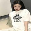 Cartoon Fashion Women Tshirt Graphic Y2k Top Top Printing Clothing Print Harajuku Shirt Fashion Loose Cotton