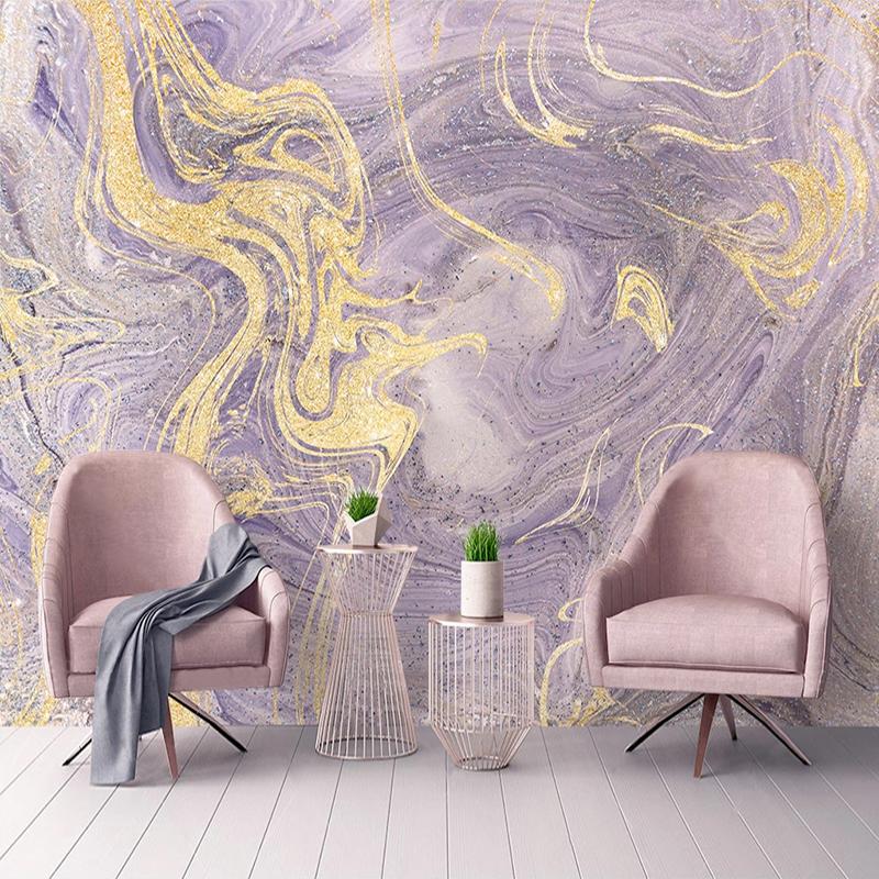 

3d Wallpaper Luxury Fashion Purple Marble Mural Modern Living Room Sofa Tv Background Wall Mural 200 cm(W) x 140 cm(H)