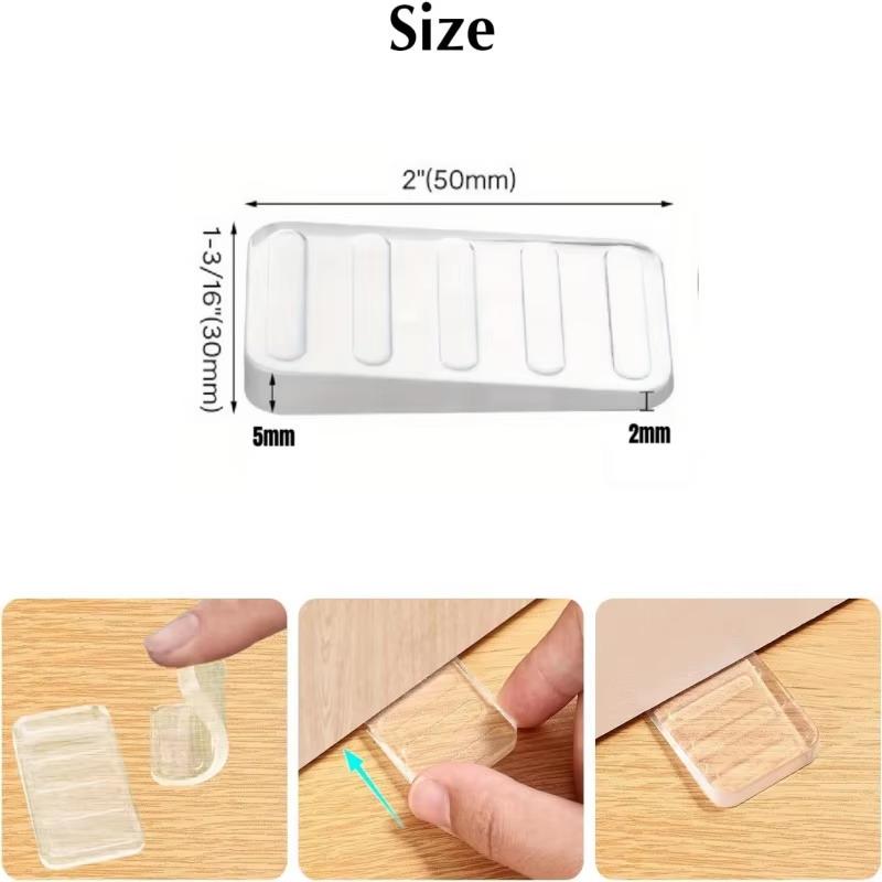 Transparent Rubber Wedge Shims - Plastic Furniture Levelers For Uneven Surfaces, Matte Finish, Cuttable Hard Table Pads