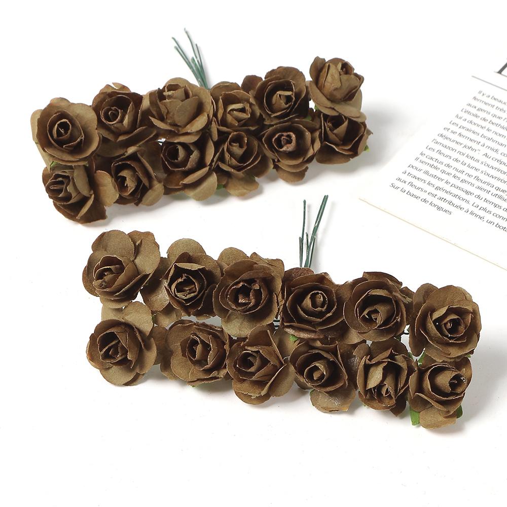 144Pcs Artificial Rose Bouquets Paper Fake Flowers Home Room Decor Wedding Decoration Christmas Navidad 2025 New Year DIY Wreath