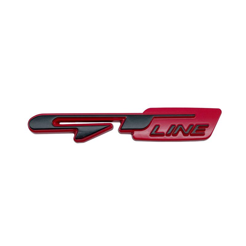 3D Metal Logo GT GT Line Emblem Car Front Grill Badge Rear Trunk Sticker For Kia K3 K5 KX5 Sportage Rio For Peugeot GT RCZ 508