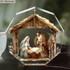 1pc Nativity Scene Desktop Decoration - Classic Christmas Ornament with Mary, and Donkey, Acrylic Tabletop Decor for Home, Office 
