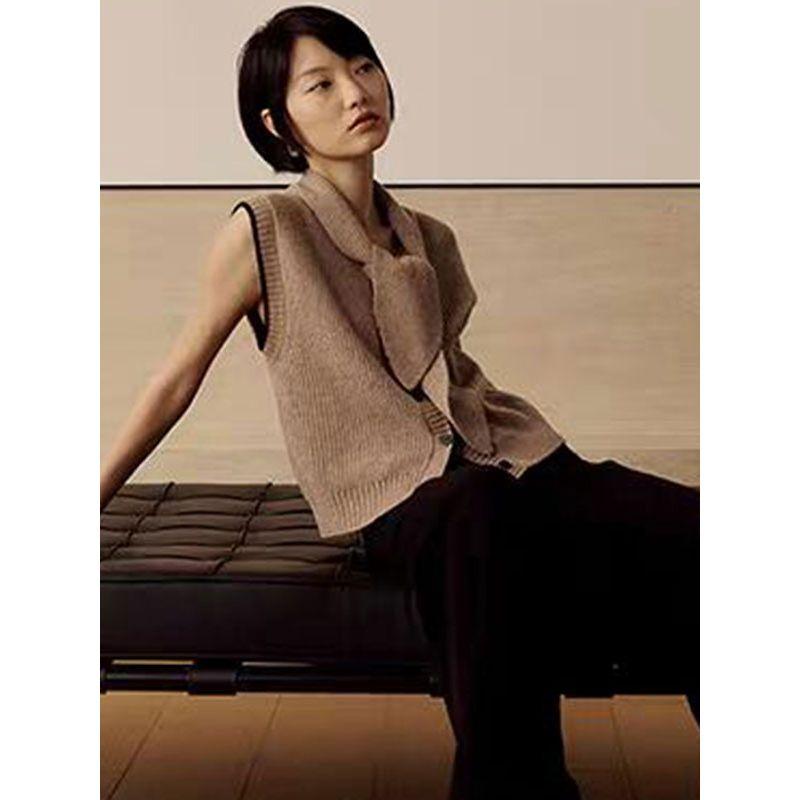 MD Women Clothes Early Autumn Elegant Stacked Commuter Style Intellectual Fleece Lead Vest Vest Female 05653800707