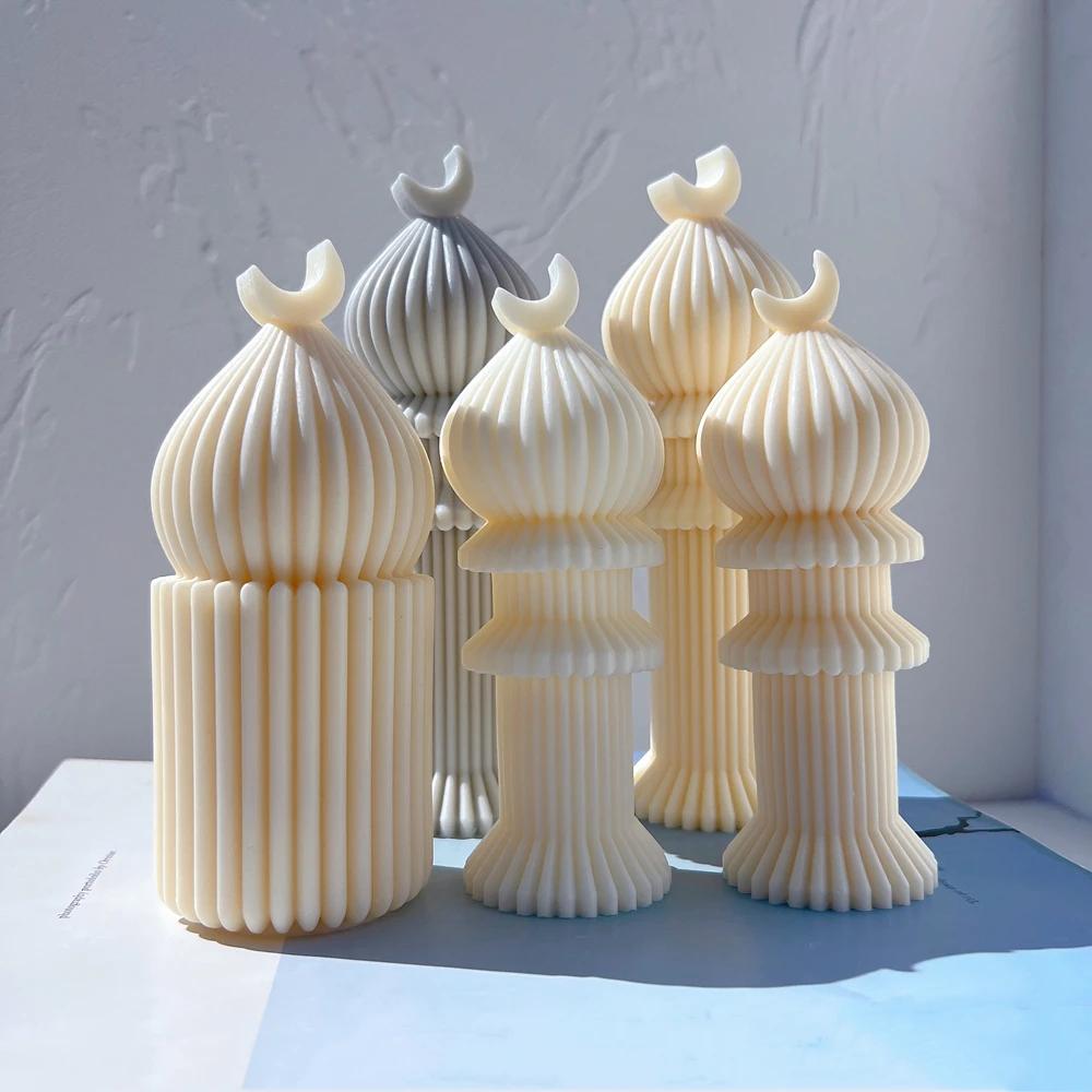 ديكور رمضان شمعة عمود قالب سيليكون إسلامي مسلم قالب شمعة عمود شمع الصويا ديكور عيد مبارك رمضان