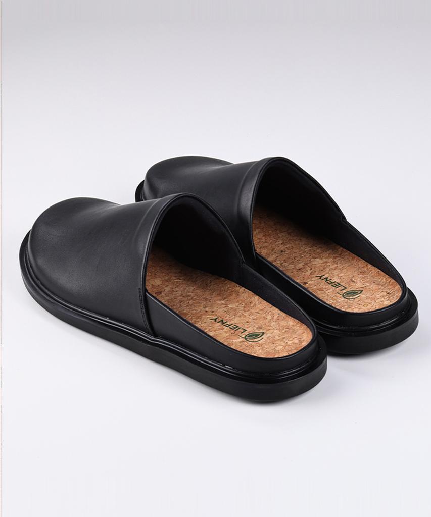 Liefny Leather Mule Low Clog Black (Murrl01)