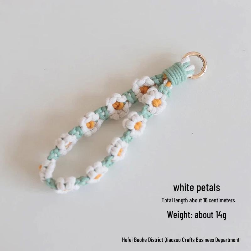 Colorful Daisy Wrist Strap Keychain & Bag Charm Accessory