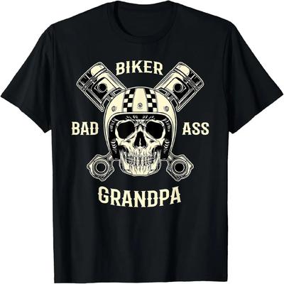 Bad Ass Motorrijder Opa Motorfiets Vaderdag Cadeau T-shirt