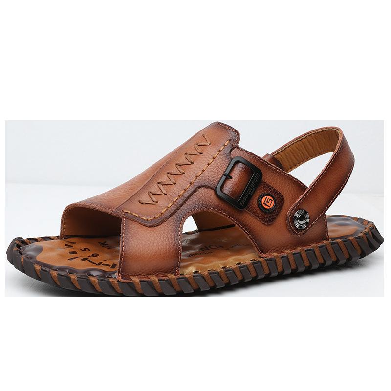 New Cow Open-toed Sandals Two Wear Breathable Casual Beach Shoes Rubber Soles