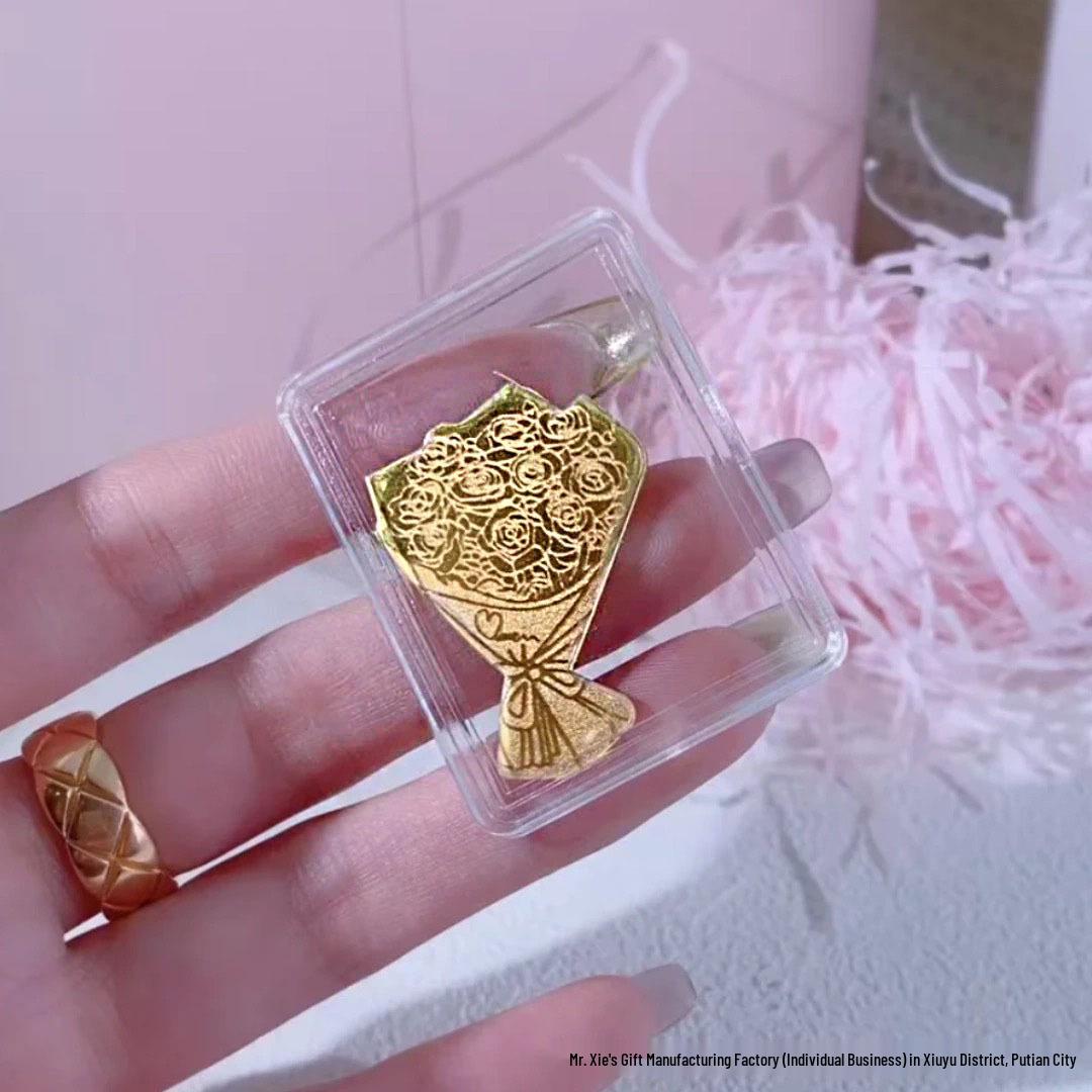 

Pure Gold Water Pearl Rose Bouquet Phone Sticker – Valentine s Day Gift