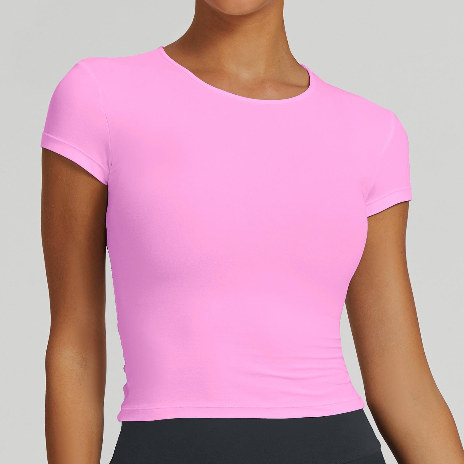 

Футболка для отдыха, дышащая, быстросохнущая, для йоги, с короткими рукавами, универсальная, для фитнеса, для облегающего бега на открытом воздухе, для спорта, с короткими рукавами для женщин XL