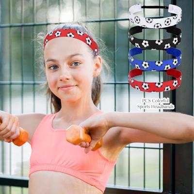 Soccer Headband Non Slip Athletic Hairband for Soccer Basketball Football Elastic Sweatband for Girls Outdoor Sports