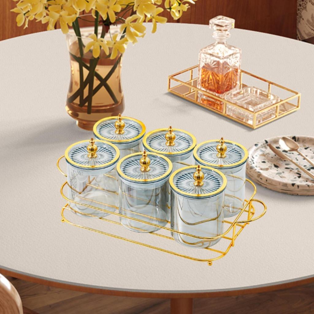 Dried Fruit Plate 6 Cookies Jars, Nordic Multipurpose Appetizer Serving Tray Divided