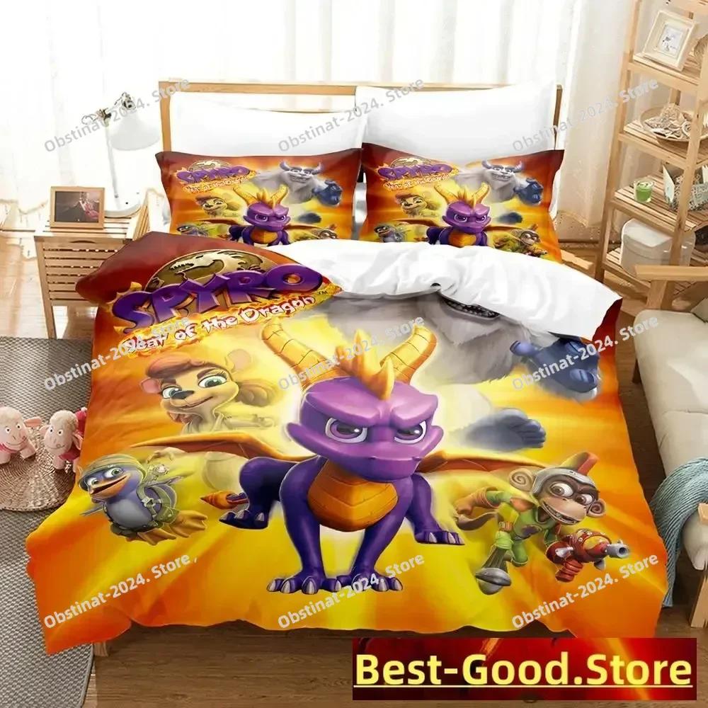 Neues Spyro reignited trilogy Bettwäscheset Einzelbett Twin Full Queen King Size Bettset Erwachsene Kind Schlafzimmer Bettbezugsets Anime Gme