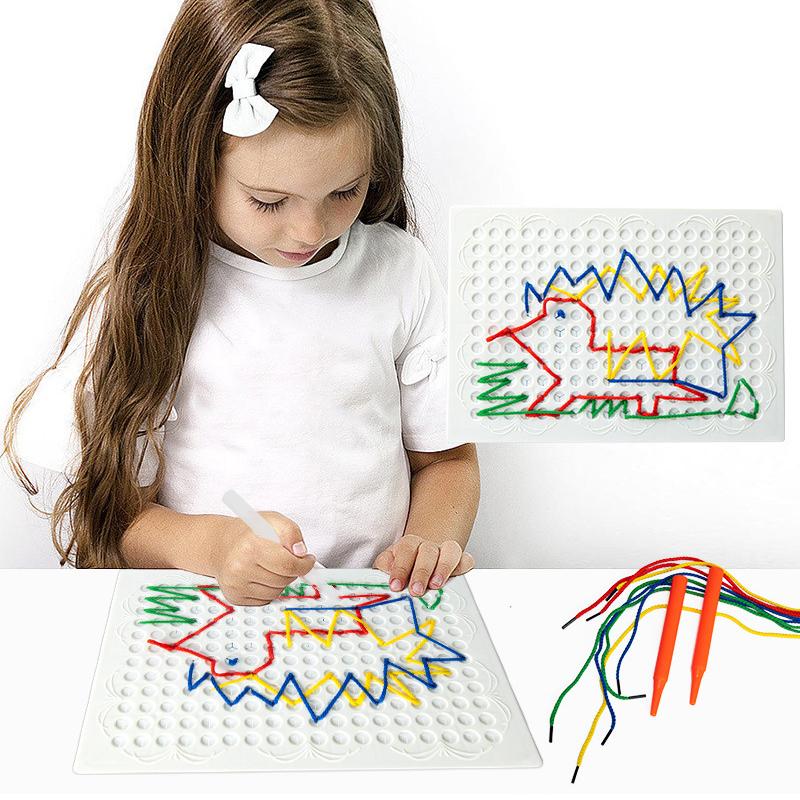 Threadboard Kids | Thread Board For Kids | Interactive Threading Board | Calm Down Threading Boards | Threading Sensory Board