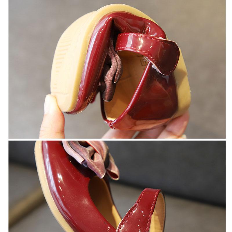 Girls Princess Shoes Spring Autumn Newest Style Big Bow Lowcut Soft Leather Shoes Kids Students Dress Dance Flat Shoes Size