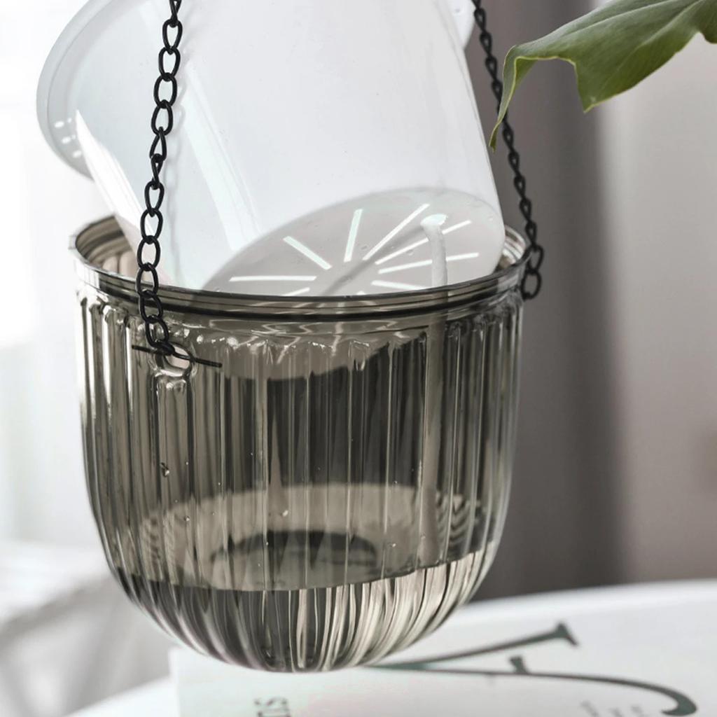 2Pcs Flowerpot Self Absorbing Water Hanging Planter Thickened Premium Planter Hydroponic Soil Cultivation Lazy Flower Pot Garden