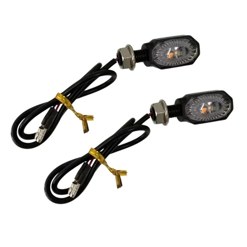 Waterproof Motorcycle Blinker Lights Energy Efficient LED Technology Elliptical Housing Easy Assembly Guide Pair 1