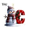 Seasonal Party Hanging Decorations 26 Letter Christmas Ornaments, 2D Flat Snowman Decoration, Acrylic A-Z Durable Festival Ornaments Alphabet Letters