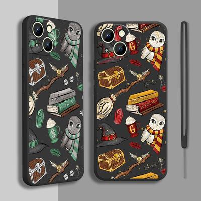 Cartoon P-Potter Liebe Telefon Fall Für Samsung Galaxy A73 A53 A33 A52 A32 A22 A71 A51 A21S A03S 4G 5G Flüssigkeit Seil Abdeckung Coque Capa