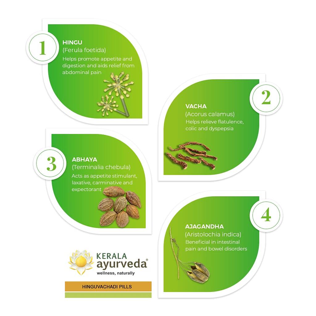 Kerala Ayurveda Hinguvachadi Gulika 50 Nos | Ayurvedic Digestive Support Pills for Adults