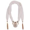 Chiffon Tassel Pendant Scarf Jewelry - Women's Mixed Color Necklace Shawl