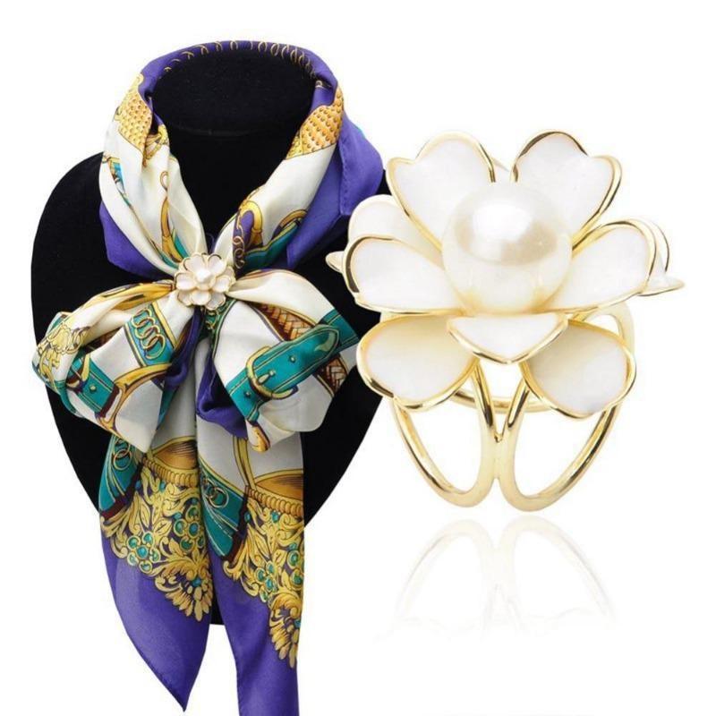 Imitation Pearl Three-ring Scarf Buckle