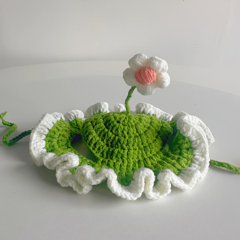 Easter Flower Seedling Pet Hat Elastic Design Cute and Delicate a Hat Suitable for Pets for Puppies and Kittens Knitted