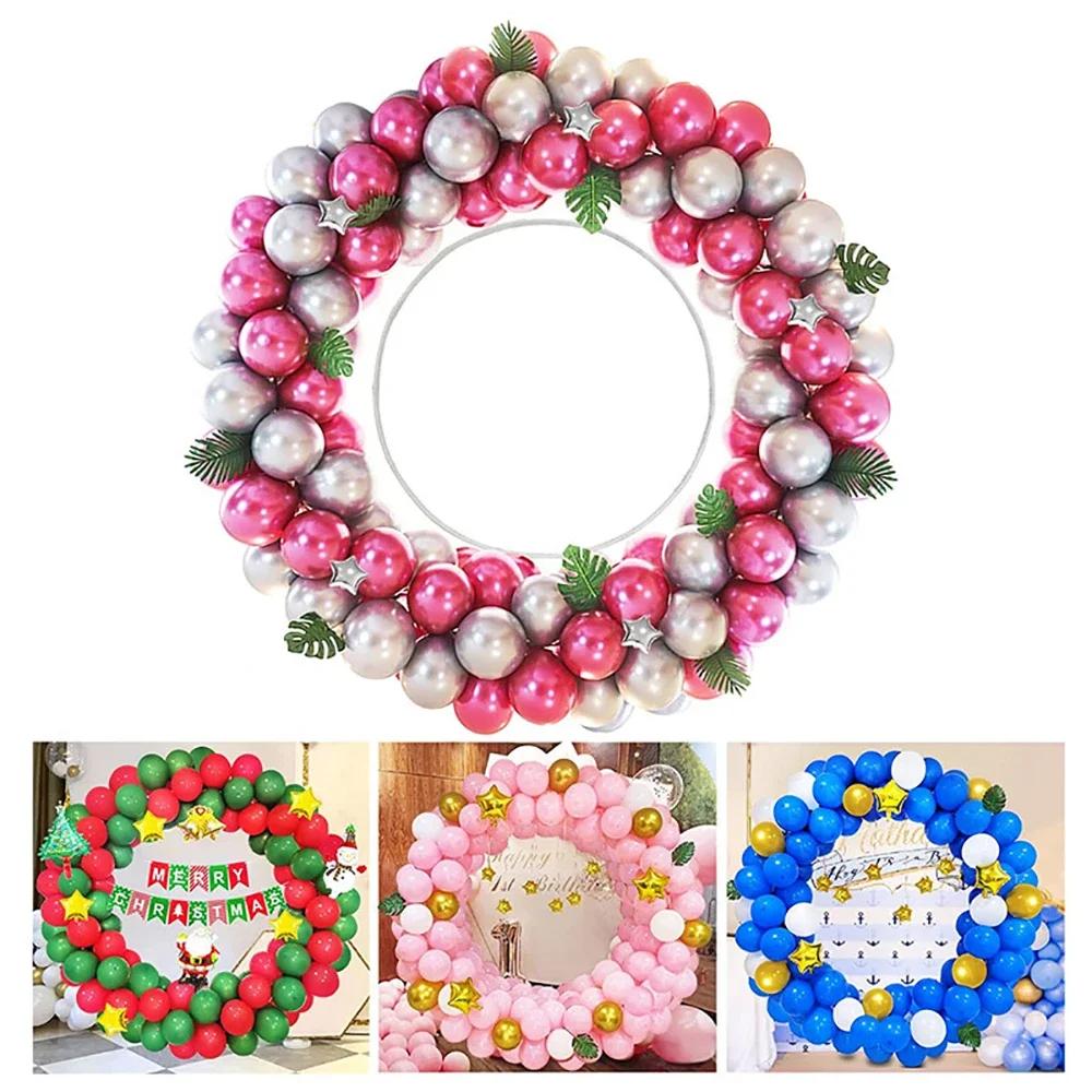 Runtow 1pc Round Balloon Arch , Plastic DIY Wreath Frame Holder ,Balloon Stand Circle Base ,Birthday Party Wedding Decoration
