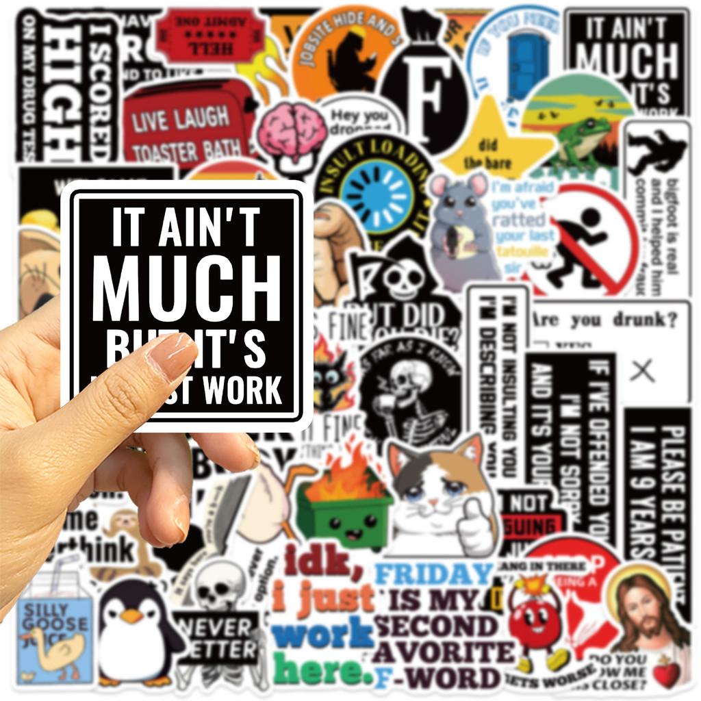 50 Pieces Cartoon Prank Meme Graffiti Stickers - Waterproof PVC DIY Decals for Guitars, Phone Cases & Water Cups