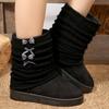 Fashion Japanese Style Bowknot Detor Women's Snow Boots Winter Slip On Platform Snow Boots Woman Chic Mix Color Warm Botas Ladies