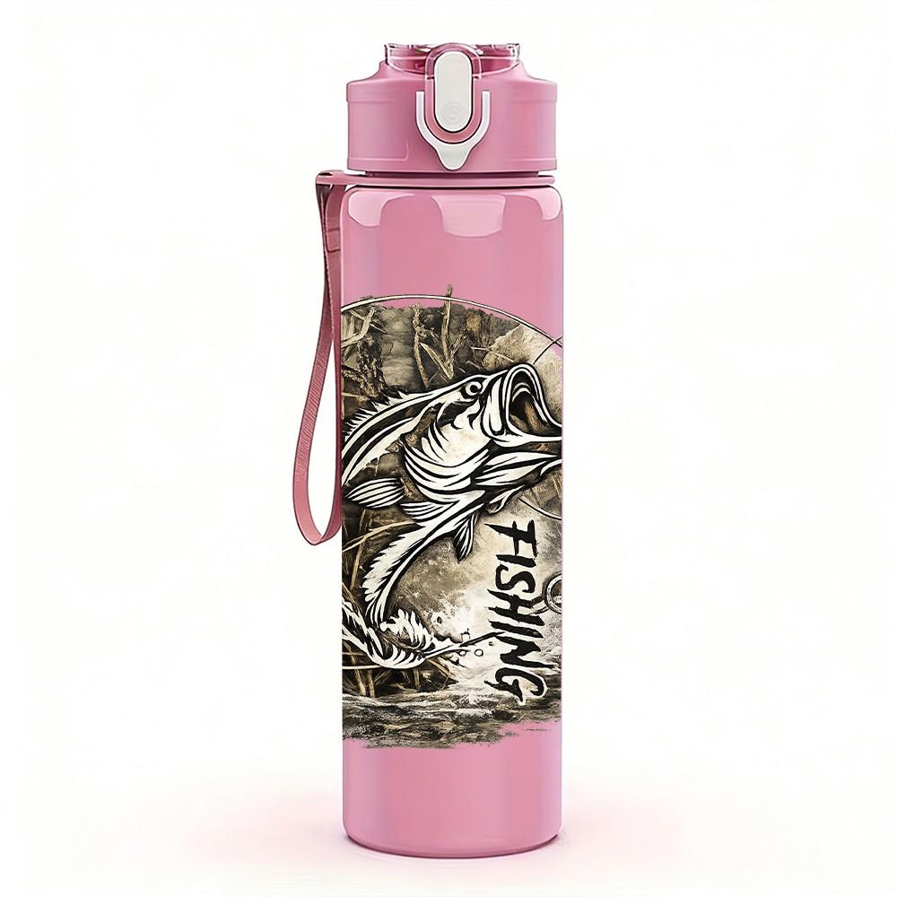 1PC Wild Tiger Close Up Animal Print 750ml Color Plastic Sports Water Bottle Leakproof Flip Straw Lid Suitable for Sports Office Home Use