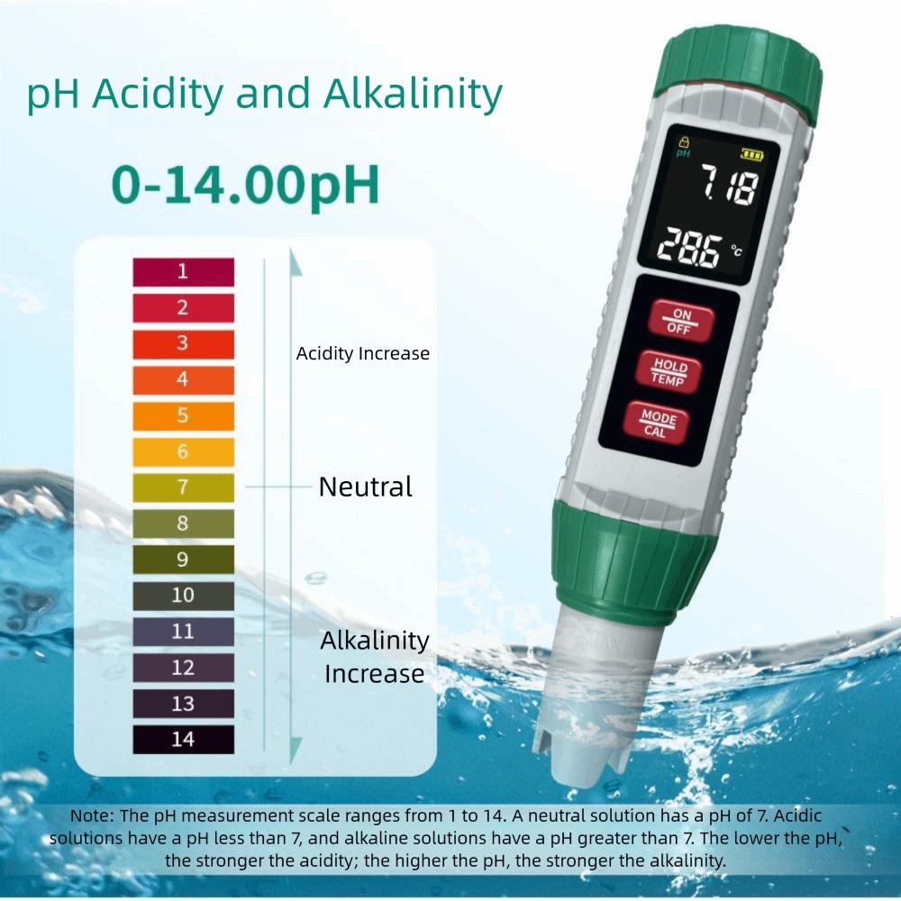 Multifunction Water Quality Meter Waterproof Digital PH Meter Durable PH Tester  Aquaculture