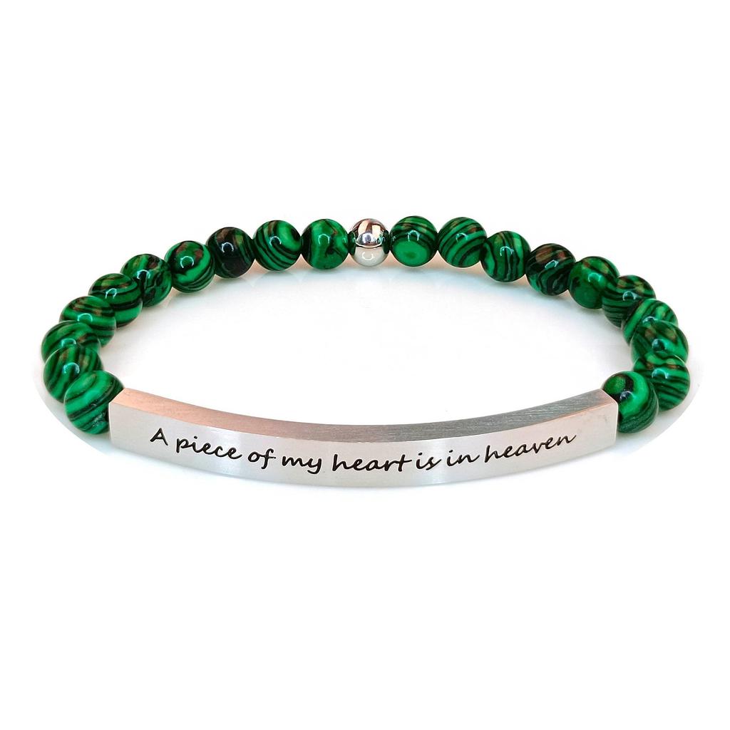 6Mm steel ball obsidian powder chalcedony stainless steel elbow lettering aquamarine bracelet