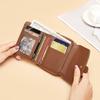 Cnoles Women's Wallet, Short Genuine Leather, Mini Fashion Coin Purse, Brown
