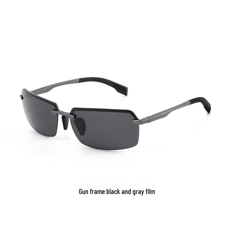 Aluminum-Magnesium Rimless Men s Cycling Sunglasses, UV Protection
