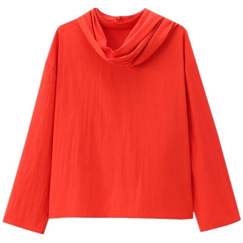 

Fashion Style 2024 Autumn New Women s Clothing Easiest for Match Thin Scarf round Neck Long Sleeves Casual Shirt 7563241 Figure Color L