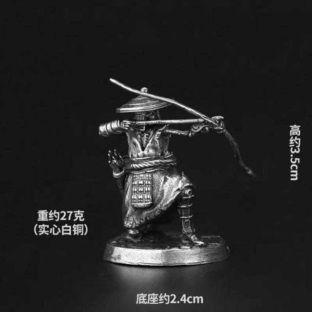 Metal Skeleton Archer Ghost Samurai Mini Tabletop Game Figurine Car Interior Decor Desktop Ornament Collectible Model Toy Gift