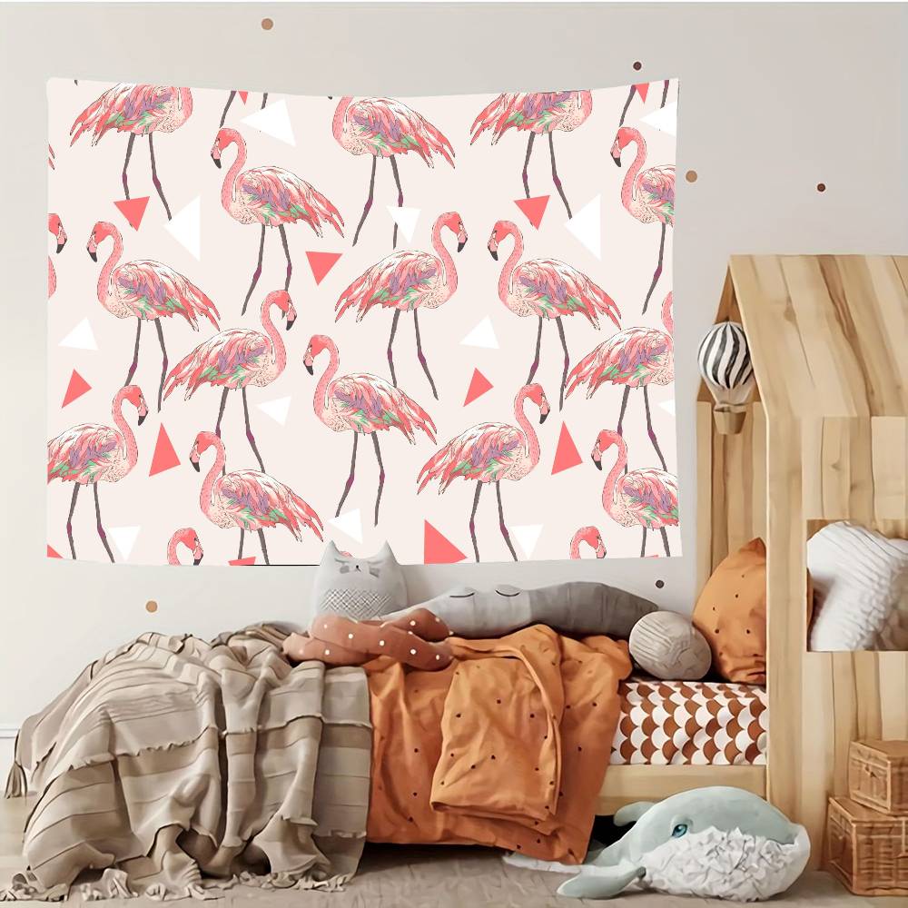 Cartoon Pink Flamingo Bird Tapestry Customizable Tapestries Of Various Styleswall Hanging Celebrity Photo Printingwall Hanging