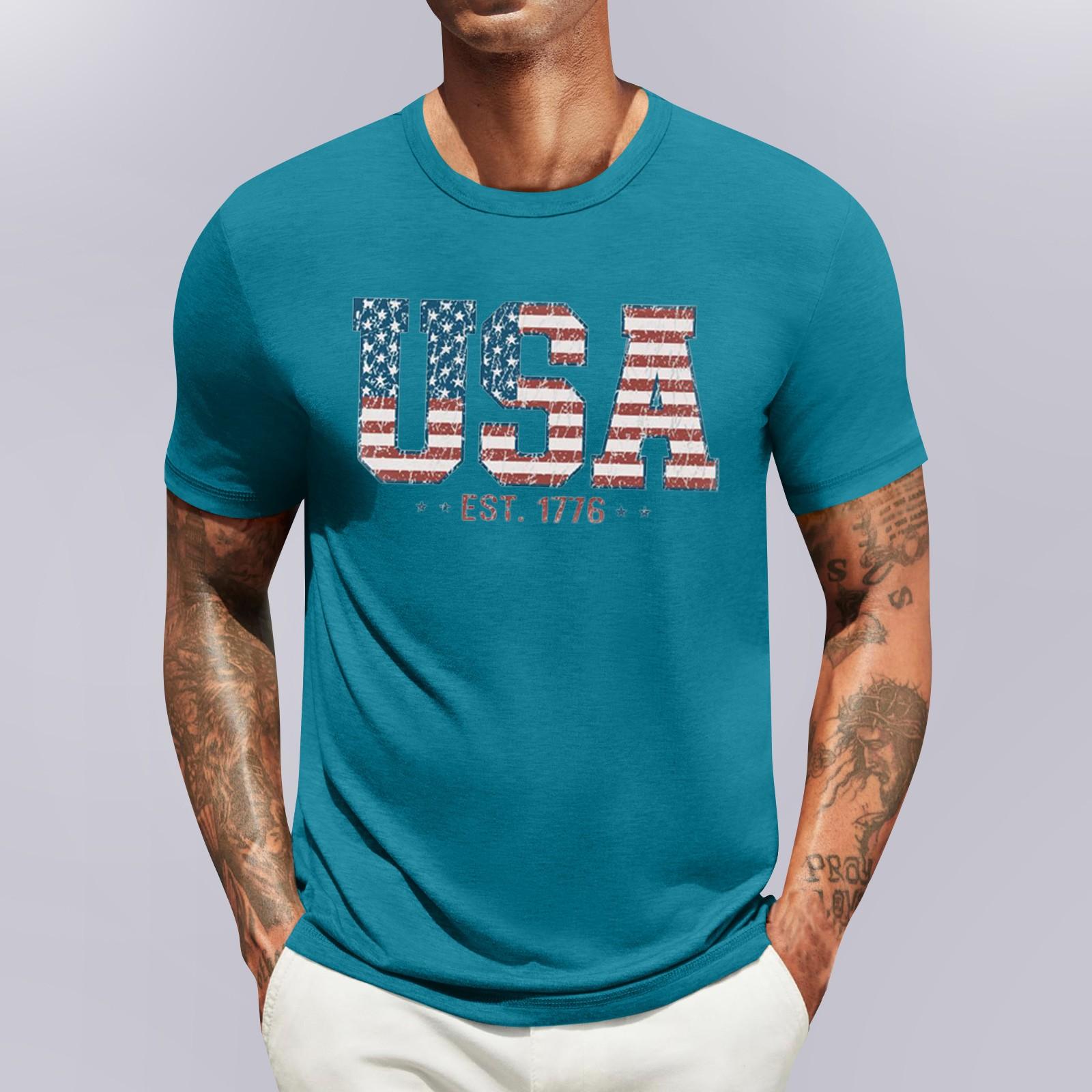 Men s Casual Fashion Comfortable Independence Day Pullover Sweatshirt Top XXL