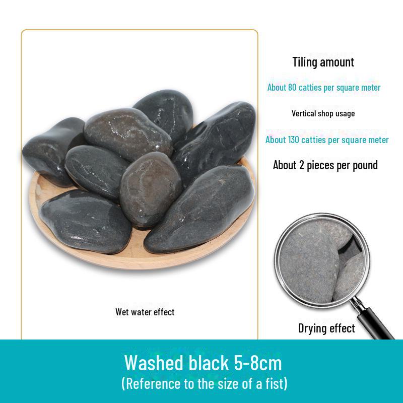 50 Catties Black Pebbles: Natural Rain Flower Stones for Courtyard and Garden Landscaping