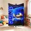 Blanket Cute Cartoon Sonic Anime Theme Throw Blanket Flannel Blanket Best Gifts for Boys for Living Room Car Camping Comfortable