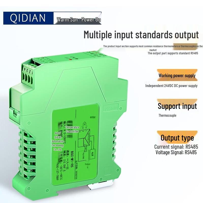 

Ruidetai Rail-Mounted Thermocouple Signal Converter CN plug (adapter included)