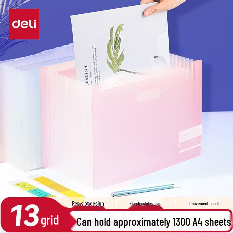 Deli A4 Standing Accordion File Folder