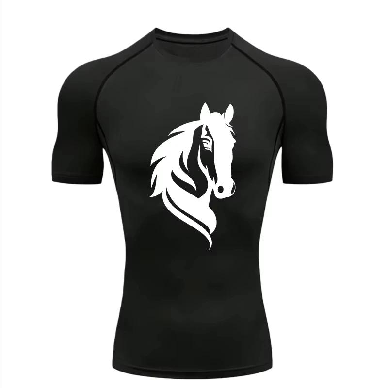 

Men s Sports T-shirt Training Fitness Sweatshirt Elastic Top Compression Workout Athletic Training Elastic Stretchy Moisture-Wicking Tees Gym XXXL