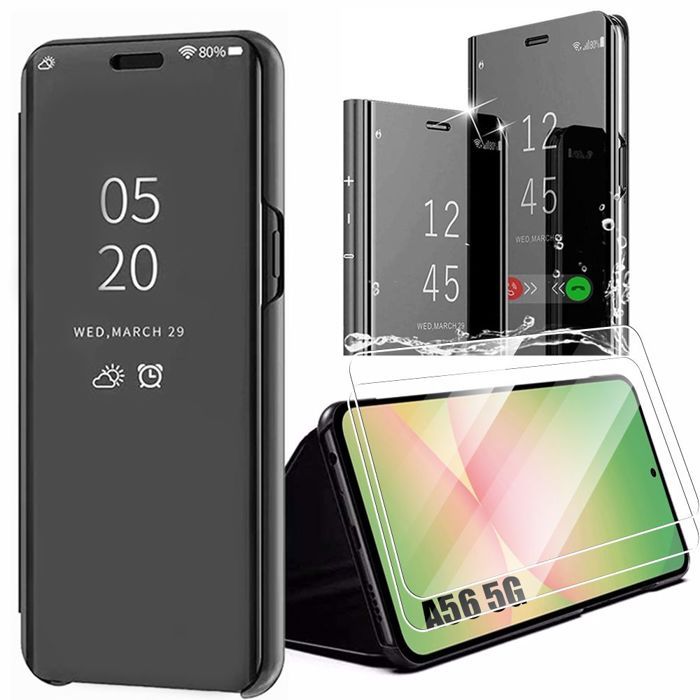 Coque de protection - BOOLING - Samsung Galaxy A56 5G - Antichoc - Noir - 2 Verres Trempés