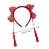 Joli couvre-chef Fuwa pour le Nouvel An chinois avec pompon, boule en peluche, chignon Hanfu, serre-tête, costume Tang, serre-tête, peluche, bandeau rouge, enfants