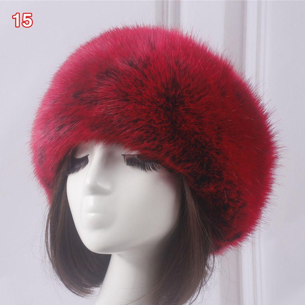 Fashion Winter Earwarmer Thick Fluffy Women Russian Cap Headband Hat Faux Fur