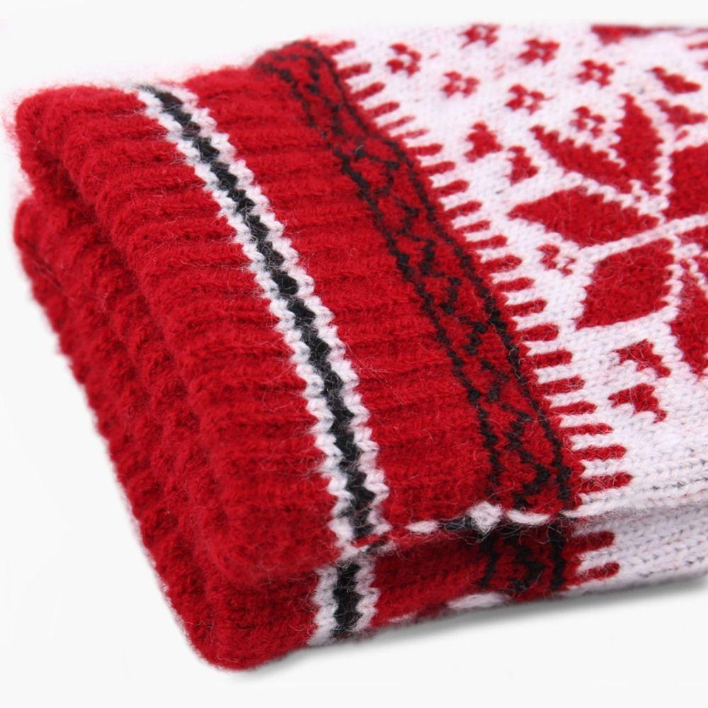 Touch Screen Winter Knitted Gloves Thickened Skiing Gloves High Quality Full Finger Mittens Winter