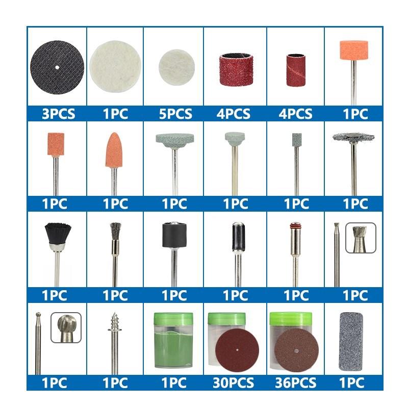 CMCP 100pcs Abrasive Tool Rotary Tool Accessory Set Mini Drill Bit Kit Sanding Polishing Cutting Disc Engraving Heads for Dremel